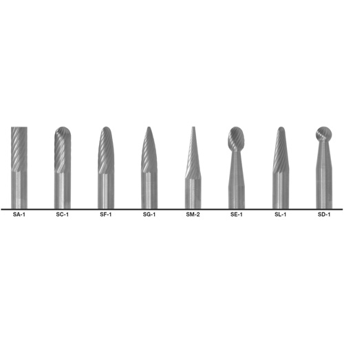 CLE-LINE 1855 Double Cut Carbide Burr Set, 8 Pieces Seagulf Marine Industries Inc.