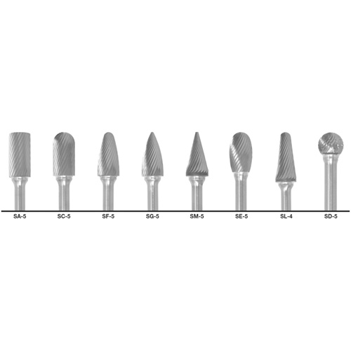 CLE-LINE 1855 Double Cut Carbide Burr Set, 8 Pieces Seagulf Marine Industries Inc.