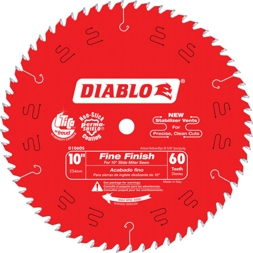 Lames de scie pour entrepreneur - Lames de scie finition fine, 10", 60 dents, Pour Bois Seagulf Marine Industries Inc.