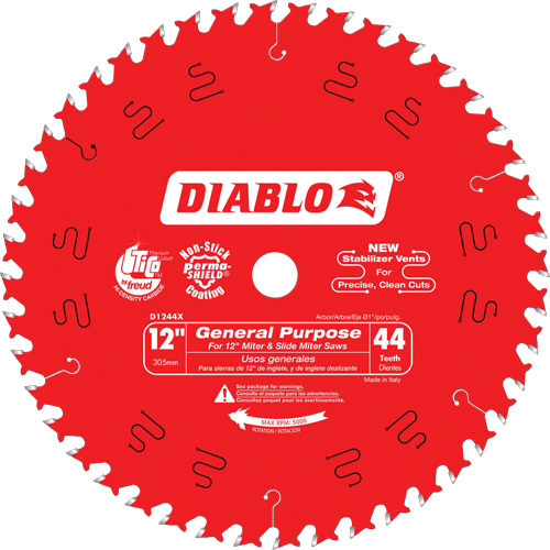 Lames de scie - Usage universel, 12", 44 dents, Pour Bois Seagulf Marine Industries Inc.