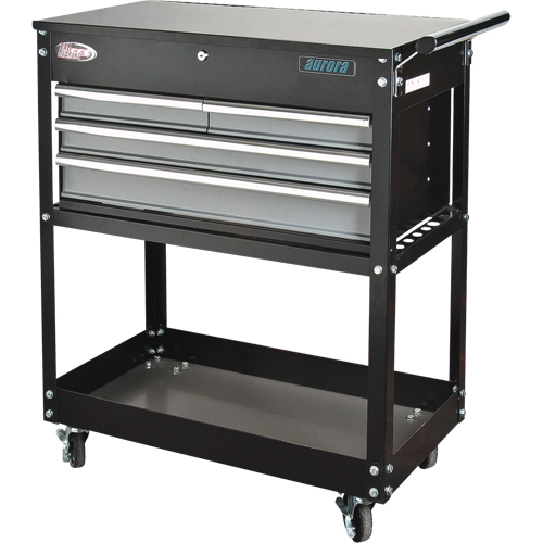Chariot utilitaire, 4 tiroirs, 18" lo x 33" la x 39" h, Noir Seagulf Marine Industries Inc.