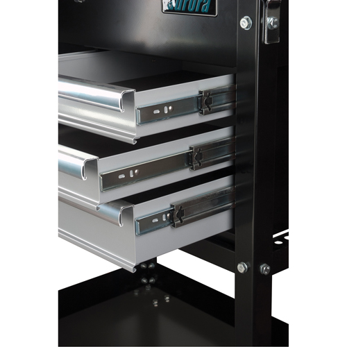 Chariot utilitaire, 4 tiroirs, 18" lo x 33" la x 39" h, Noir Seagulf Marine Industries Inc.