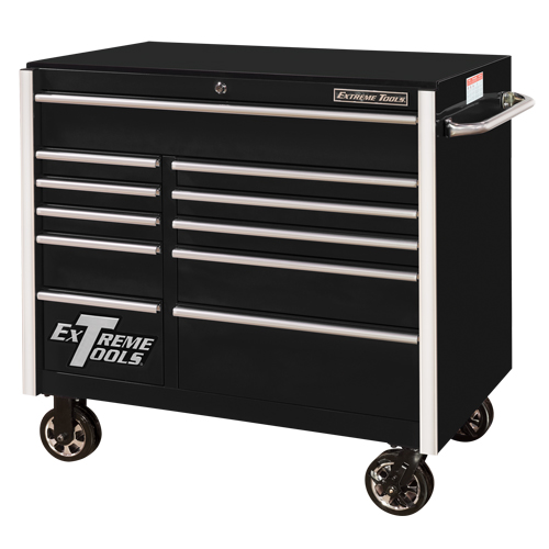 RX Series Rolling Tool Cabinet, 11 Drawers, 41-1/2" W x 25-1/2" D x 40-1/2" H, Black Seagulf Marine Industries Inc.