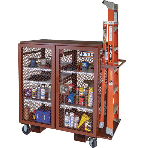 Armoire mobile en treillis, Acier, 37 pi³, Rouge Seagulf Marine Industries Inc.