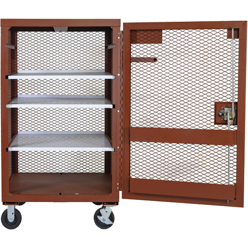 Mobile Mesh Cabinet, Steel, 22 Cubic Feet, Red Seagulf Marine Industries Inc.