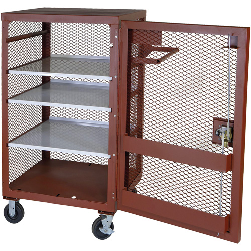 Mobile Mesh Cabinet, Steel, 22 Cubic Feet, Red Seagulf Marine Industries Inc.