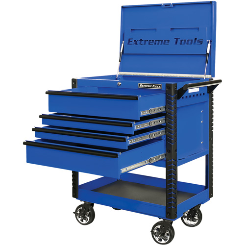 EX Deluxe Series Tool Cart, 4 Drawers, 22-7/8" L x 33" W x 44-1/4" H, Blue Seagulf Marine Industries Inc.