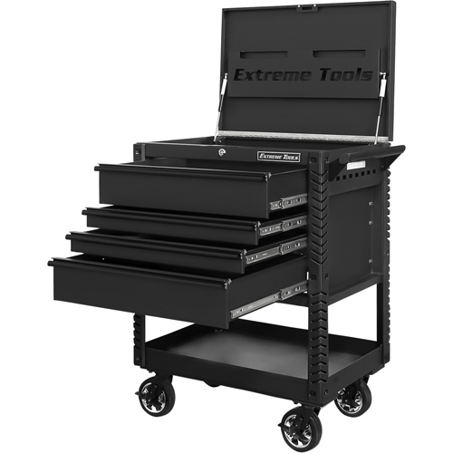 EX Deluxe Series Tool Cart, 4 Drawers, 22-7/8" L x 33" W x 44-1/4" H, Black Seagulf Marine Industries Inc.