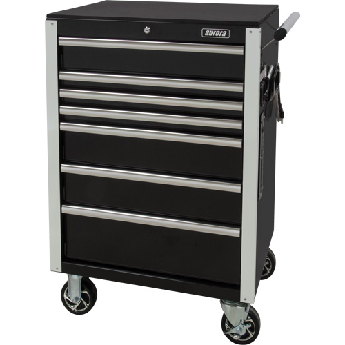 Heavy-Duty Tool Cart, 7 Drawers, 28" W x 22" D x 42-3/8" H, Black Seagulf Marine Industries Inc.