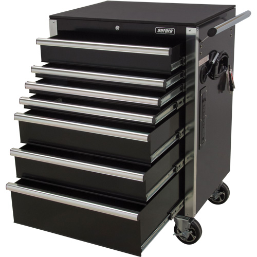 Heavy-Duty Tool Cart, 7 Drawers, 28" W x 22" D x 42-3/8" H, Black Seagulf Marine Industries Inc.