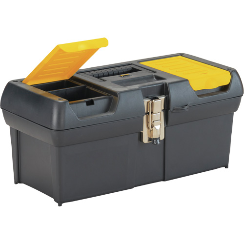 2000 Series Tool Box with Tray, 16" W x 7-1/10" D x 8-1/10" H, Black/Yellow Seagulf Marine Industries Inc.