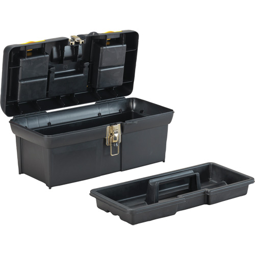 2000 Series Tool Box with Tray, 16" W x 7-1/10" D x 8-1/10" H, Black/Yellow Seagulf Marine Industries Inc.