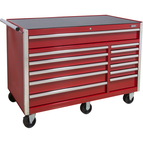 Industrial Tool Cart, 12 Drawers, 56" W x 24-1/2" D x 38-1/8" H, Red Seagulf Marine Industries Inc.
