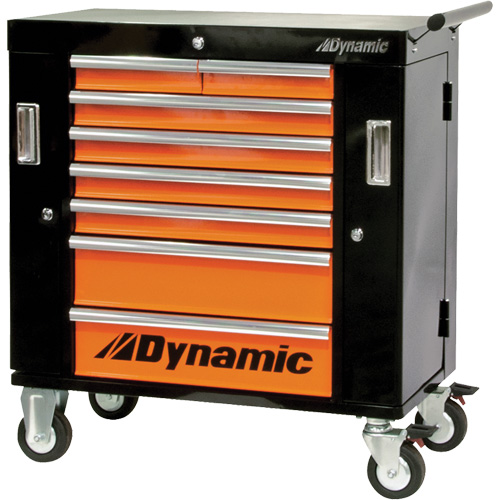 Armoire roulante, 8 tiroirs, 36" la x 18" p x 39-1/4" h, Noir/Orange Seagulf Marine Industries Inc.