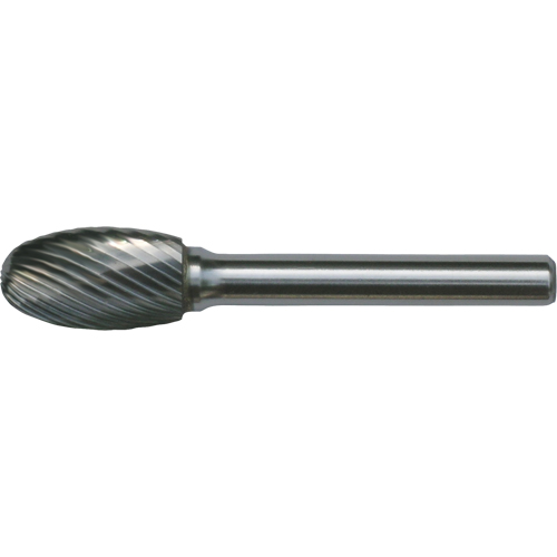 CLEVELAND Solid Carbide Burrs - Oval Shape, SE-1, 1/4" Dia., 1/4" Shank, 3/8" Depth of Cut Seagulf Marine Industries Inc.