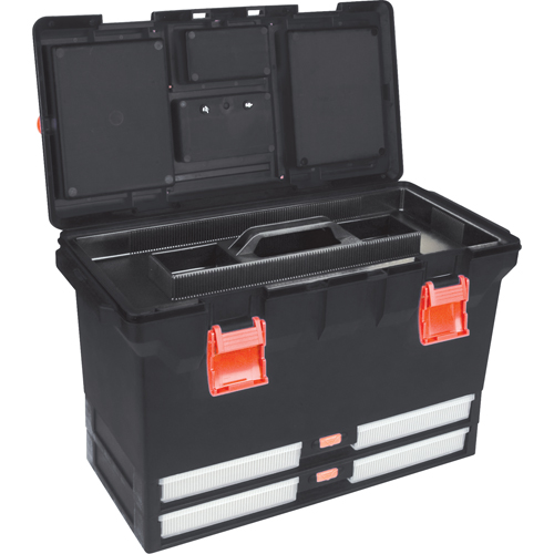 Plastic Tool Box, 22" W x 11" D x 14-1/2" H, Black Seagulf Marine Industries Inc.