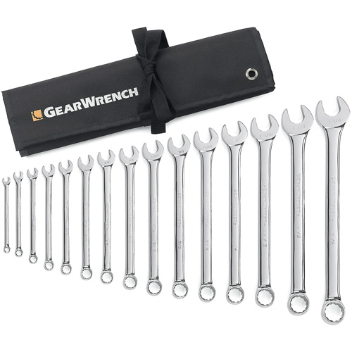 12-Point Long Pattern Wrench Set with Tool Roll, Combination, 15 Pieces, Imperial Seagulf Marine Industries Inc.