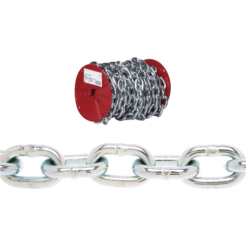 Chaîne ronde Proof Campbell, Acier &agrave; faible teneur en carbone, 3/16" x 100' (30,4 m) l, Calibre 30, Charge d'utilisation 800 lb (0,4 tonne) Seagulf Marine Industries Inc.