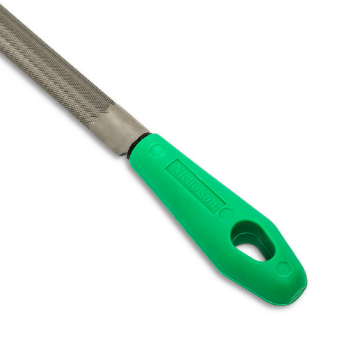 Lime &agrave; taille crois&eacute;e avec poign&eacute;e verte, Demi-ronde, 8", B&acirc;tarde Seagulf Marine Industries Inc.