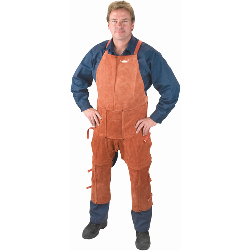 Tablier et jambi&egrave;res en cuir, Salopette &agrave; jambes fendues, 42" lo, Lava Brown Seagulf Marine Industries Inc.