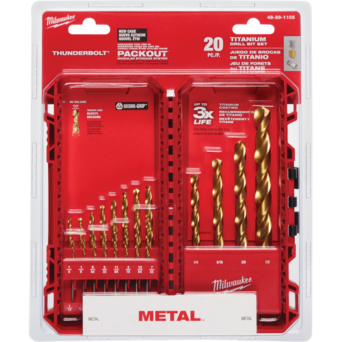 Thunderbolt&reg; Drill Bit Set, 20 Pieces, High Speed Steel Seagulf Marine Industries Inc.