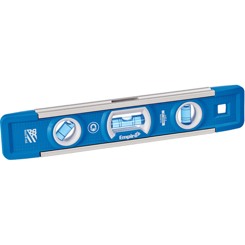 True Blue&reg; Torpedo Level, 9" L, Aluminum, 3 Vials, Magnetic Seagulf Marine Industries Inc.
