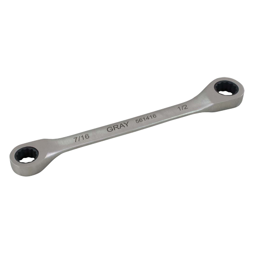 Double Box End Gear Ratcheting Wrench, 12 Point, 5/16" x 3/8", Plain Finish Seagulf Marine Industries Inc.