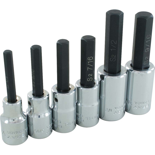 Hex Head Socket Set, Hex, 1/2" Drive, 6 Pcs Seagulf Marine Industries Inc.