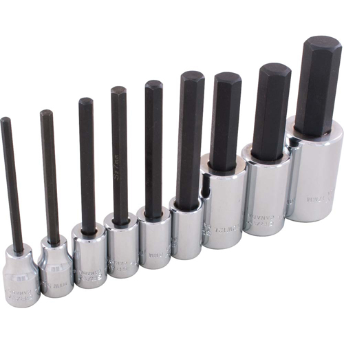 Hex Head Socket Set, Hex, 1/2"/3/8" Drive, 9 Pcs Seagulf Marine Industries Inc.