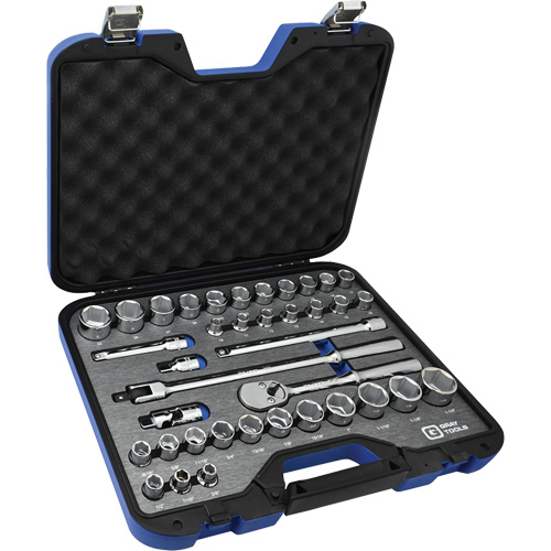 SAE & Metric Socket & Attachments Set, 38 Pcs, 1/2" Drive Size Seagulf Marine Industries Inc.