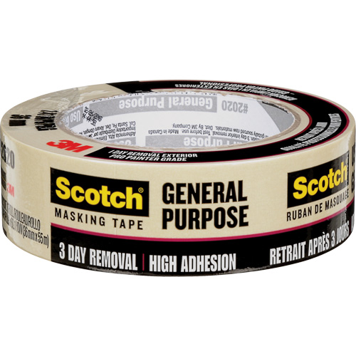 Ruban-cache Scotch pour entrepreneurs 2020, 36 mm (1-1/2") x 55 m (180'), Beige Seagulf Marine Industries Inc.