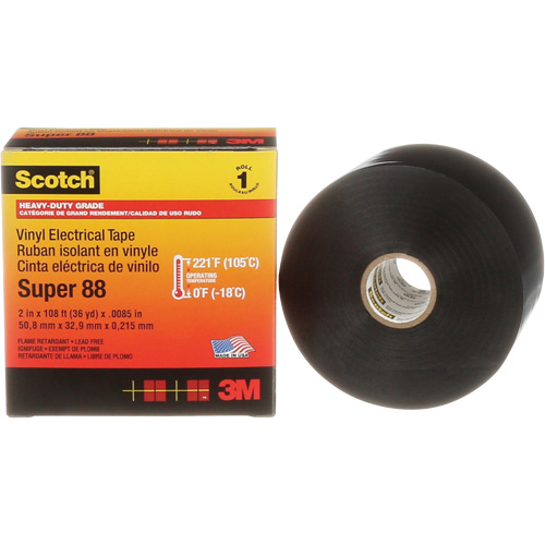 Scotch&reg; Super 88 Professional Electrical Tape, 51 mm (2") x 33 m (108'), Black, 8.5 mils Seagulf Marine Industries Inc.