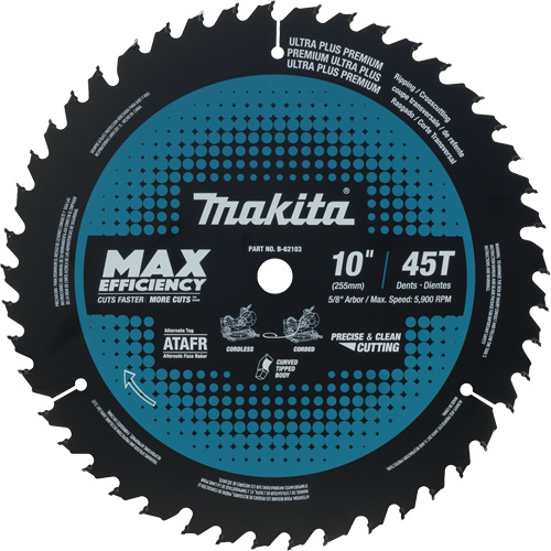 Lame de scie &agrave; onglets, 10", 45 dents, Pour Bois Seagulf Marine Industries Inc.