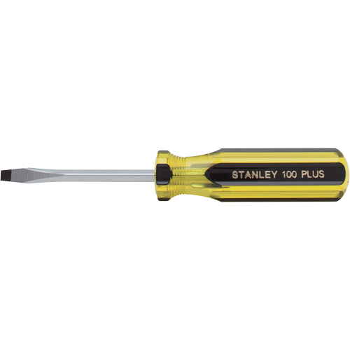 100 PLUS&reg; Standard Slotted Tip Screwdriver, 3/16" Tip, Round, Plastic Handle Seagulf Marine Industries Inc.