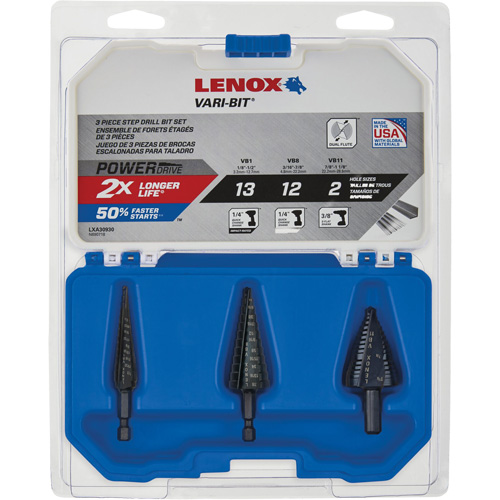Step Drill Bit Set, 3 Pieces, High Speed Steel Seagulf Marine Industries Inc.