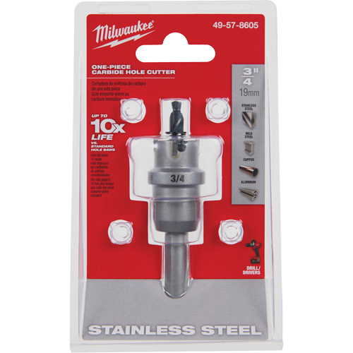One-Piece Carbide Hole Cutters, 3/4", 3/16" Depth of Cut Seagulf Marine Industries Inc.