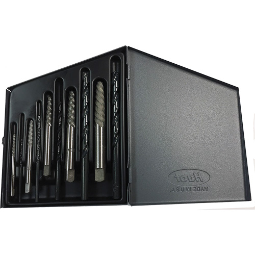 DRILLCO Screw Extractor Set with Drills, Carbide, 10 Pieces Seagulf Marine Industries Inc.
