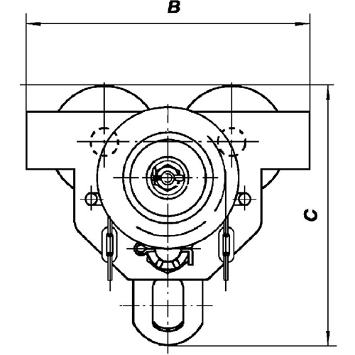 Heavy-Duty Geared Trolley - SGT Series, 6600 lbs. (3 tons) Capacity, 4" - 8-1/32" Seagulf Marine Industries Inc.
