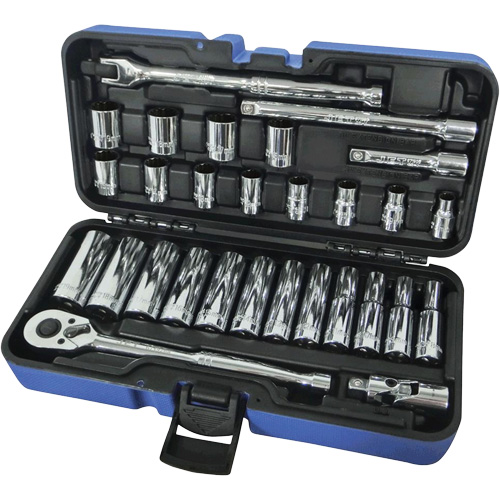 Jeux Rochets & douilles &agrave; 12 pans combin&eacute;s, 30 Mcx, Prise de 3/8", Profond Seagulf Marine Industries Inc.