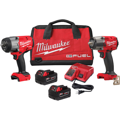 M18 FUEL 1/2" High Torque  & 3/8" Medium Torque Impact Wrenches Automotive Combo Kit, Lithium-Ion, 18 V Seagulf Marine Industries Inc.