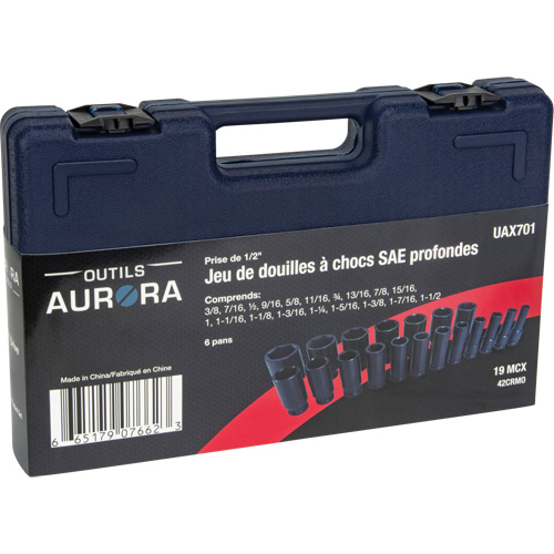 Jeu de douilles SAE, 19 Mcx, Chocs, Prise de 1/2", Profond Seagulf Marine Industries Inc.