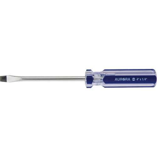 Tournevis &agrave; fente bleu transparent avec bandes, Tige de 1/4", Ronde, Prise en Plastique Seagulf Marine Industries Inc.