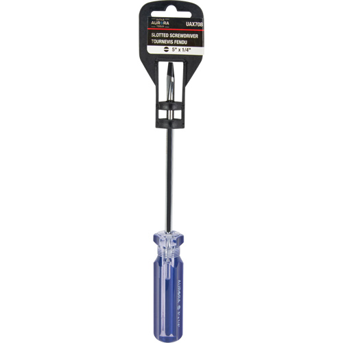Tournevis &agrave; fente bleu transparent avec bandes, Tige de 1/4", Ronde, Prise en Plastique Seagulf Marine Industries Inc.
