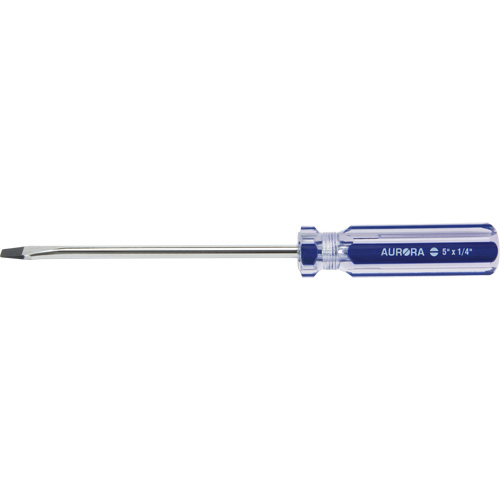 Tournevis &agrave; fente bleu transparent avec bandes, Tige de 1/4", Ronde, Prise en Plastique Seagulf Marine Industries Inc.