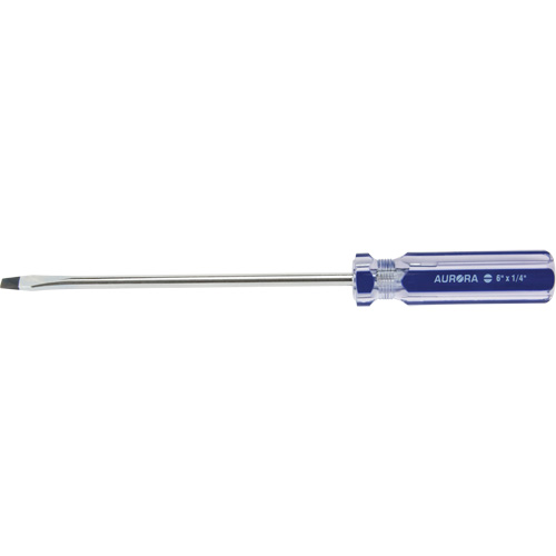 Tournevis &agrave; fente bleu transparent avec bandes, Tige de 1/4", Ronde, Prise en Plastique Seagulf Marine Industries Inc.