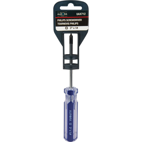 Tournevis Philips bleu transparent avec bandes, #1, Prise Plastique Seagulf Marine Industries Inc.