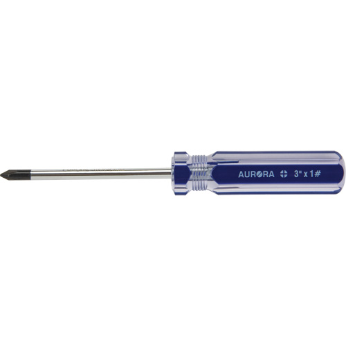 Tournevis Philips bleu transparent avec bandes, #1, Prise Plastique Seagulf Marine Industries Inc.