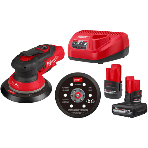 M12 FUEL 6" Random Orbital Sander Kit, 6" Sand Paper, 12 V Seagulf Marine Industries Inc.
