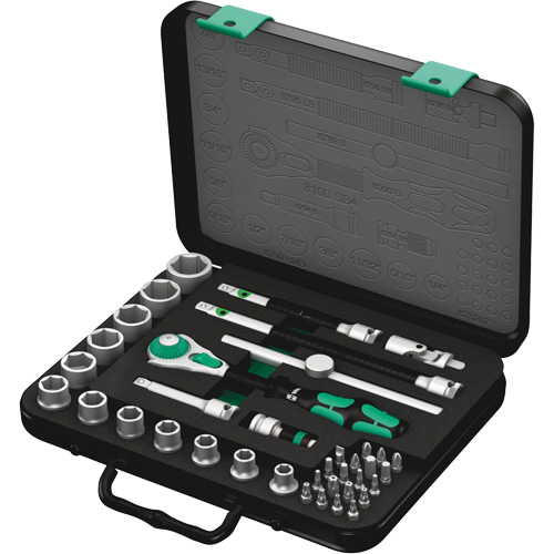 8100 SB 4 Zyklop Speed Ratchet Set, 38 Pcs, 3/8" Drive Size Seagulf Marine Industries Inc.