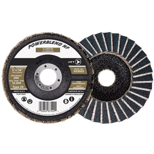 Disque &agrave; lamelles POWERBLEND NF, 5" x 7/8", Type 29, Grain Z60, Alumine de zirconium Seagulf Marine Industries Inc.